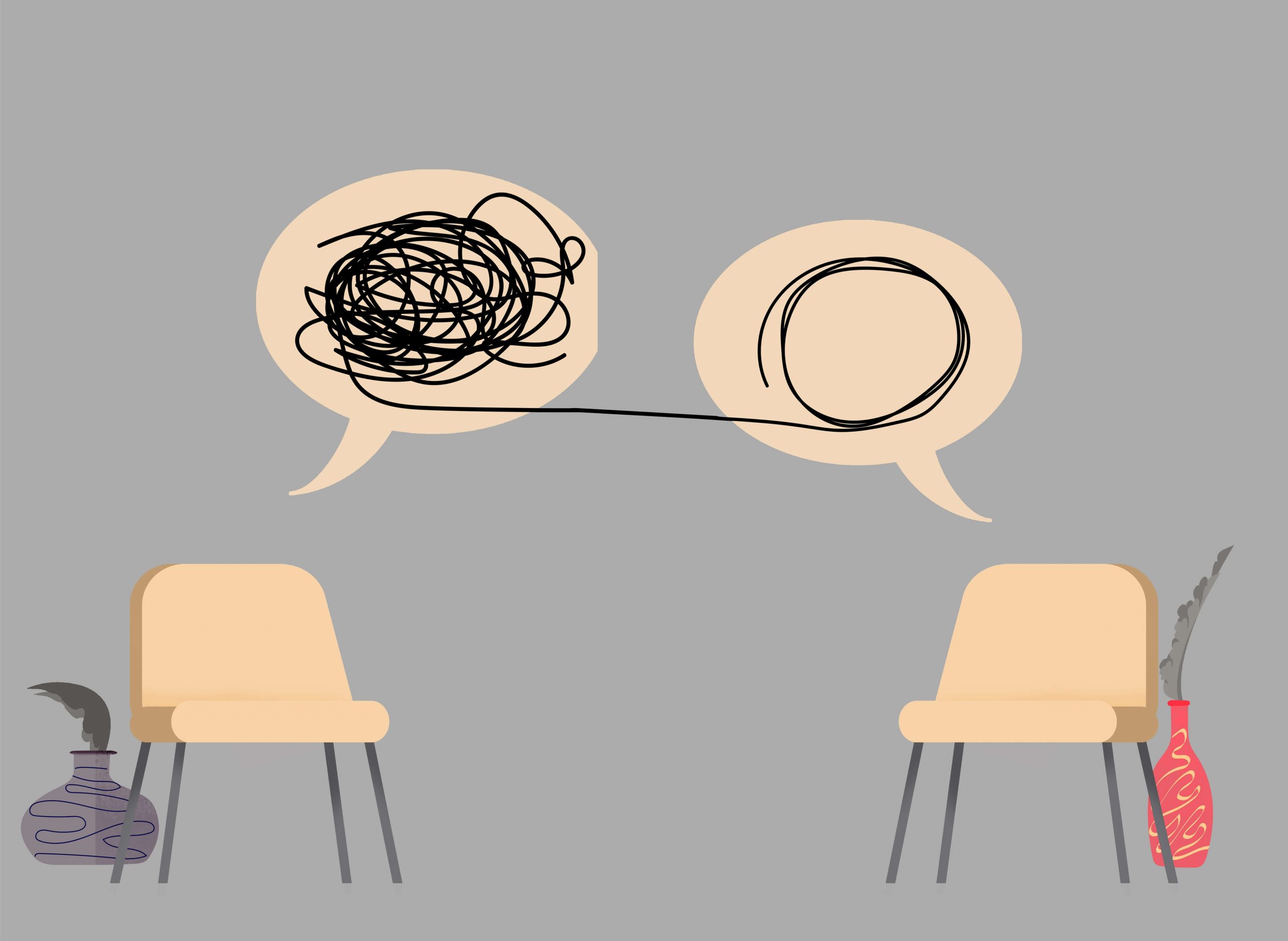 Verknotete Konversation ordnet sich in der Praxis